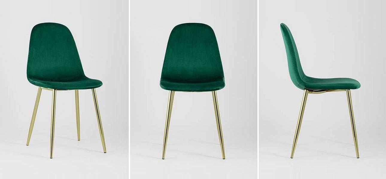 Стул Archie Chair Изумрудный Зеленый Велюр Золотые ножки Стул Archie Chair Изумрудный Зеленый Велюр Золотые ножки - Loft-Concept в Саратове