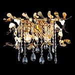 Бра с металлическими лепестками и хрустальными подвесками Leaf Cascade варинант исполнения - 1 | Loft Concept в Саратове