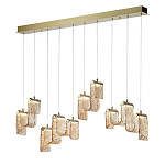 Подвесной светильник линейный с плафонами волнистой формы из фактурного стекла Big Wave варинант исполнения - 8 | Loft Concept в Саратове