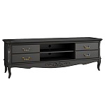 ТВ-тумба черная из массива бука с 4-мя ящиками и 2-мя полками Black Provence варинант исполнения - 1 | Loft Concept в Саратове