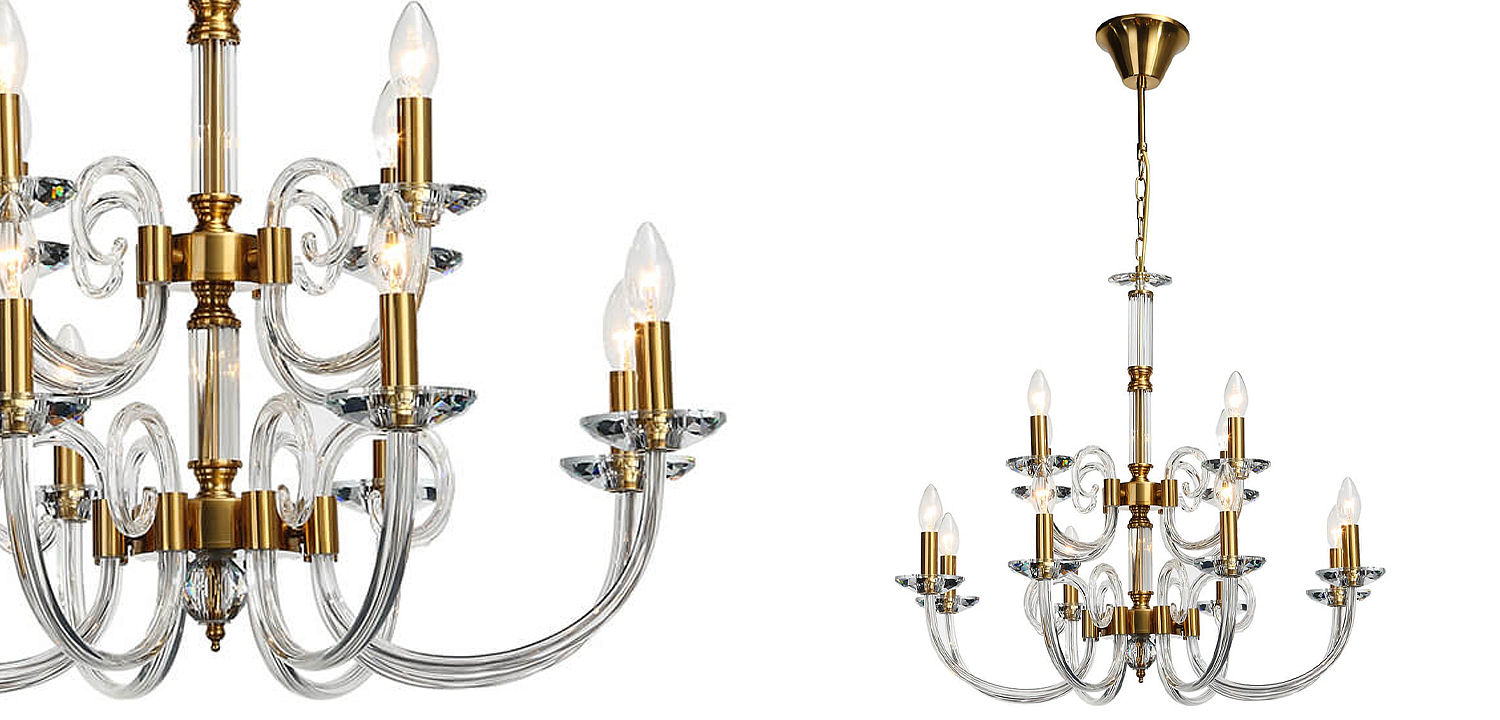Люстра Twisted Glass Candles Chandelier 12 Люстра Twisted Glass Candles Chandelier 12 - Loft-Concept в Саратове