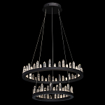 Люстра с двумя кольцами черного цвета с хрустальными элементами QUARTZ CRYSTAL варинант исполнения - 3 | Loft Concept в Саратове