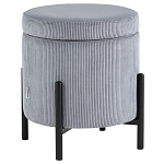 Серо-голубой пуф на черных ножках SANJAY варинант исполнения - 1 | Loft Concept в Саратове