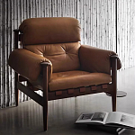 Кресло с деревянным каркасом и обивкой из натуральной кожи Medieval Furniture варинант исполнения - 1 | Loft Concept в Саратове