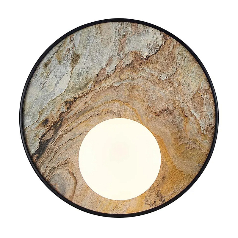 Бра круглое с каменным диском в металлической раме Sandstone Painting  в Саратове | Loft Concept 