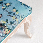 Банкетка из массива бука с цветочным принтом Turquoise Beige Chinoiserie Garden Banquette варинант исполнения - 4 | Loft Concept в Саратове