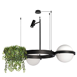 Подвесной светильник с 2-мя шарообразными плафонами и цилиндрическим спотом Light of Еyes варинант исполнения - 2 | Loft Concept в Саратове