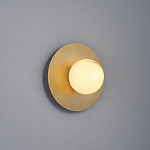 Бра круглое с плафоном из натурального камня на латунном основании Cryptocrystalline Stone варинант исполнения - 7 | Loft Concept в Саратове