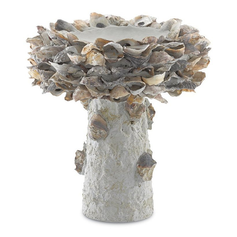 Статуэтка Oyster Shell Small Bird Bath Серый Статуэтка Oyster Shell Small Bird Bath Серый в Саратове | Loft Concept
