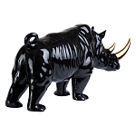 Статуэтка черный носорог с золотыми рогами Golden Horned Black Rhino варинант исполнения - 3 | Loft Concept в Саратове