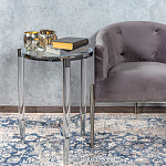 Приставной столик со стеклянной столешницей Deimos варинант исполнения - 6 | Loft Concept в Саратове