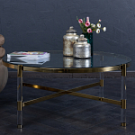 Кофейный столик со столешницей из стекла Crossy варинант исполнения - 6 | Loft Concept в Саратове