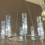 Люстра подвесная круглая с 8-ю цилиндрическими плафонами из стекла LIAISON варинант исполнения - 2 | Loft Concept в Саратове