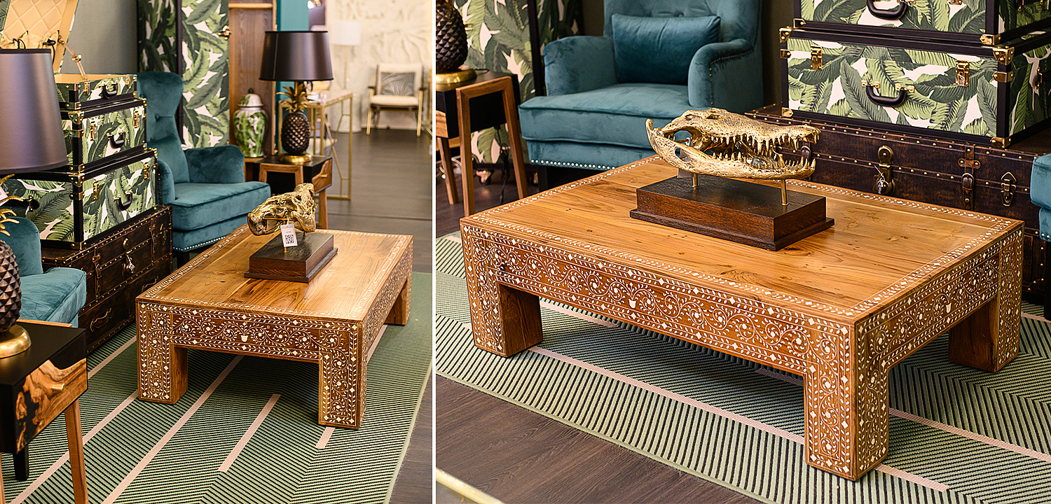 Кофейный стол Wooden Bone Inlay Coffee Table Кофейный стол Wooden Bone Inlay Coffee Table - Loft-Concept в Саратове