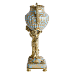 Ваза голубого цвета из фарфора с золотым растительным орнаментом и бронзовыми фигурками женщин Eden Garden porcelain and bronze варинант исполнения - 4 | Loft Concept в Саратове