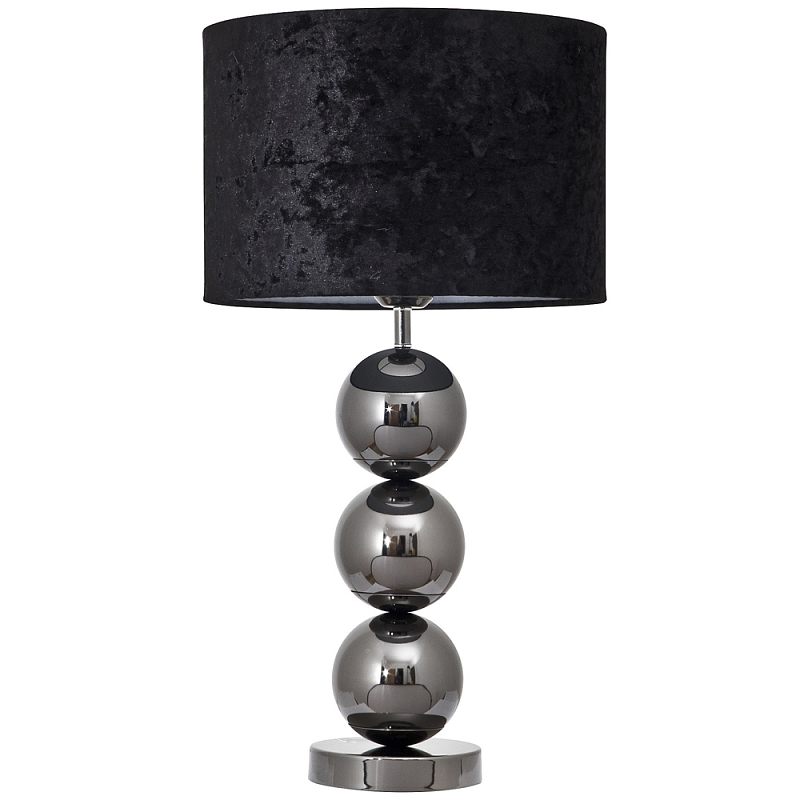 Настольная лампа с основанием в виде металлических сфер Balance Table Lamp Black Черный Темный хром Настольная лампа с основанием в виде металлических сфер Balance Table Lamp Black Черный Темный хром в Саратове | Loft Concept