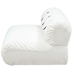 Двухместный диван без подлокотников белый с обивкой букле и ремешками из кожи Blaise Boucle Sofa варинант исполнения - 3 | Loft Concept в Саратове