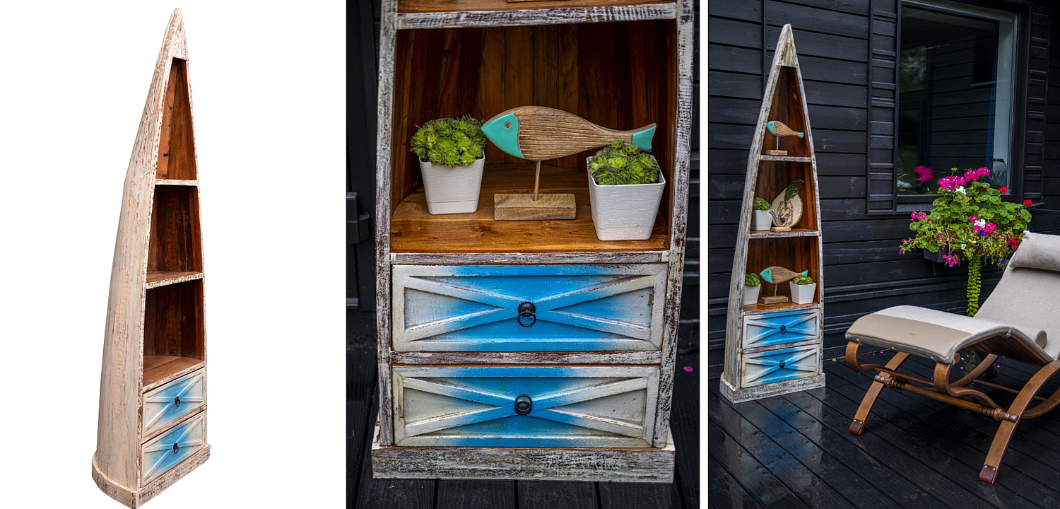 Стеллаж Old Boat White and Blue Стеллаж Old Boat White and Blue - Loft-Concept в Саратове