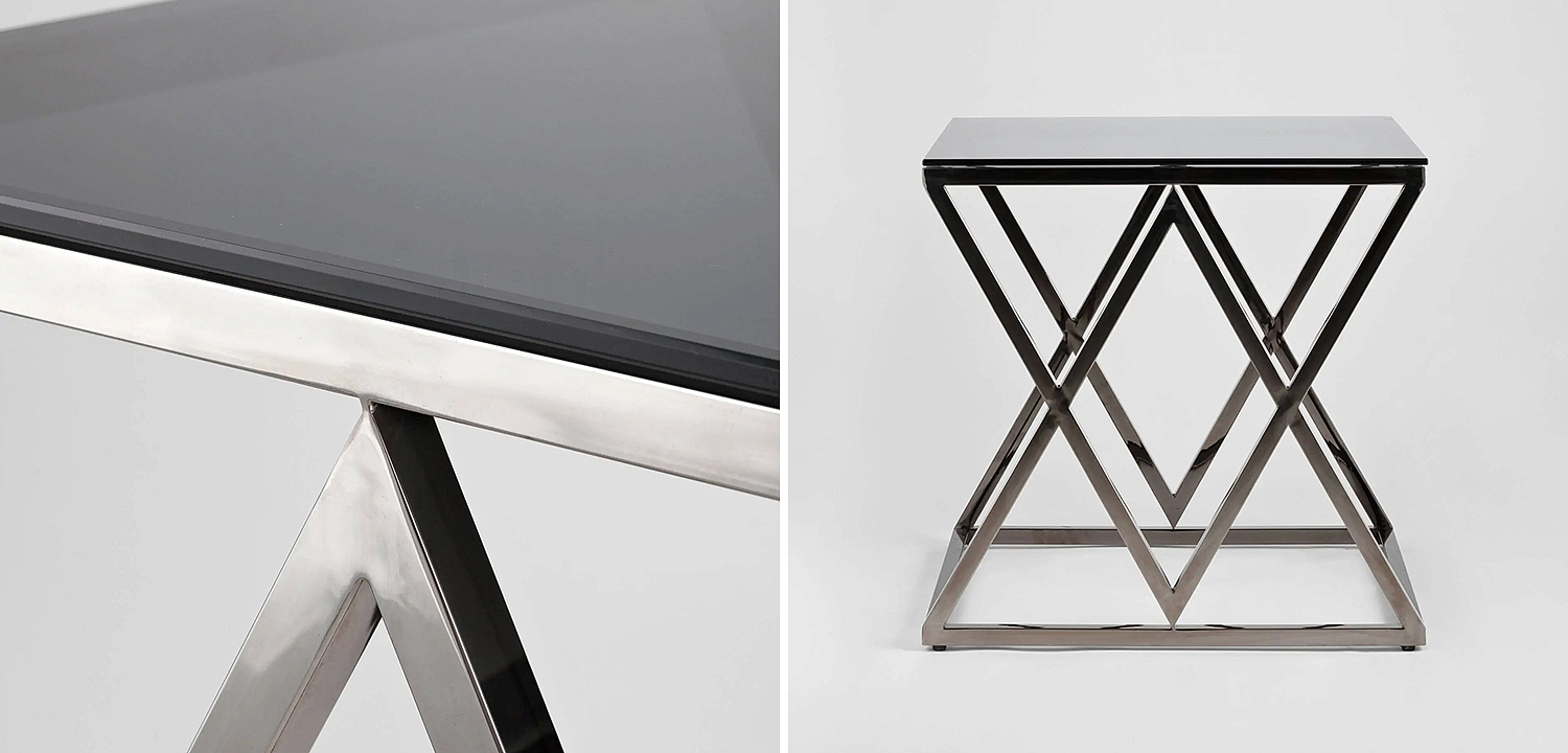 Стол приставной Geometry Rhombus Dark Chrome Стол приставной Geometry Rhombus Dark Chrome - Loft-Concept в Саратове