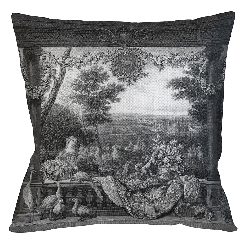 Декоративная подушка Vincennes Pillow Черно-белый Бежевый Декоративная подушка Vincennes Pillow Черно-белый Бежевый в Саратове | Loft Concept