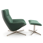 Кресло вращающееся с подставкой для ног зеленое Verdante варинант исполнения - 3 | Loft Concept в Саратове