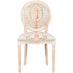 Стул из массива бука светло-серый с растительным орнаментом Raffael Angel Grey Chair варинант исполнения - 1 | Loft Concept в Саратове