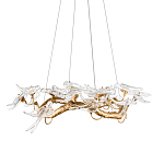 Люстра подвесная с прозрачными стеклянными птичками на ветвях Диаметр 80 см Serip Voa варинант исполнения - 1 | Loft Concept в Саратове