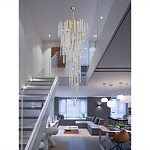 Люстра многоярусная с каркасом из металла и прозрачными подвесками FAIRYTREE Light варинант исполнения - 4 | Loft Concept в Саратове