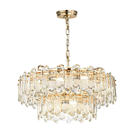 Люстра подвесная двухъярусная с хрустальными овальными подвесками Harmonica варинант исполнения - 2 | Loft Concept в Саратове