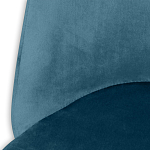 Барный стул со спинкой и металлической подставкой на 4-х деревянных ножках Синий Велюр Vendramin Chair варинант исполнения - 3 | Loft Concept в Саратове