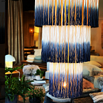 Люстра круглая трехъярусная из бахромы Indigo Gradient Braided Fringe варинант исполнения - 1 | Loft Concept в Саратове