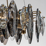 Люстра подвесная круглая с овальными подвесками из стекла дымчатого цвета Harlow Crystal Round варинант исполнения - 4 | Loft Concept в Саратове