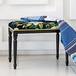 Банкетка из натурального бука черная с изображением птиц и цветов Blooming Birds2 варинант исполнения - 2 | Loft Concept в Саратове