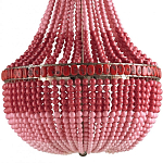 Люстра каплевидной формы украшенная круглыми бусинами Wooden Beads Chandelier Red Pink варинант исполнения - 2 | Loft Concept в Саратове