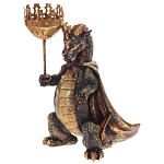 Подсвечник в виде дракона Dragon candlestick Green Gold Brown L or R варинант исполнения - 9 | Loft Concept в Саратове