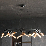 Люстра круглая с трубчатыми лампочками Vanguard Circle варинант исполнения - 3 | Loft Concept в Саратове