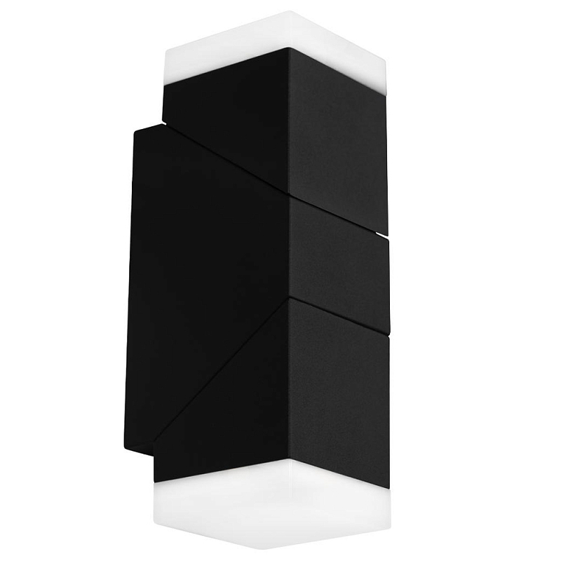 Уличный настенный светильник трансформируемый черного цвета из металла Urban Minimalist Черный Белый в Саратове | Loft Concept 