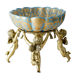 Чаша с орнаментом на бронзовых ножках в виде ангелов Eden Garden варинант исполнения - 3 | Loft Concept в Саратове