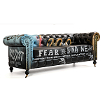 Диван в Лофт Честерфильд граффити из винтажной кожи GRAFFITI PARA Chesterfield варинант исполнения - 2 | Loft Concept в Саратове