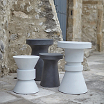 Приставной стол из искусственного камня Chess White варинант исполнения - 4 | Loft Concept в Саратове