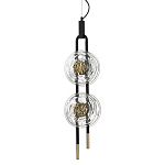 Подвесной светильник с 2-мя прозрачными стеклянными плафонами и золотистыми центральными вставками Virelia  варинант исполнения - 1 | Loft Concept в Саратове