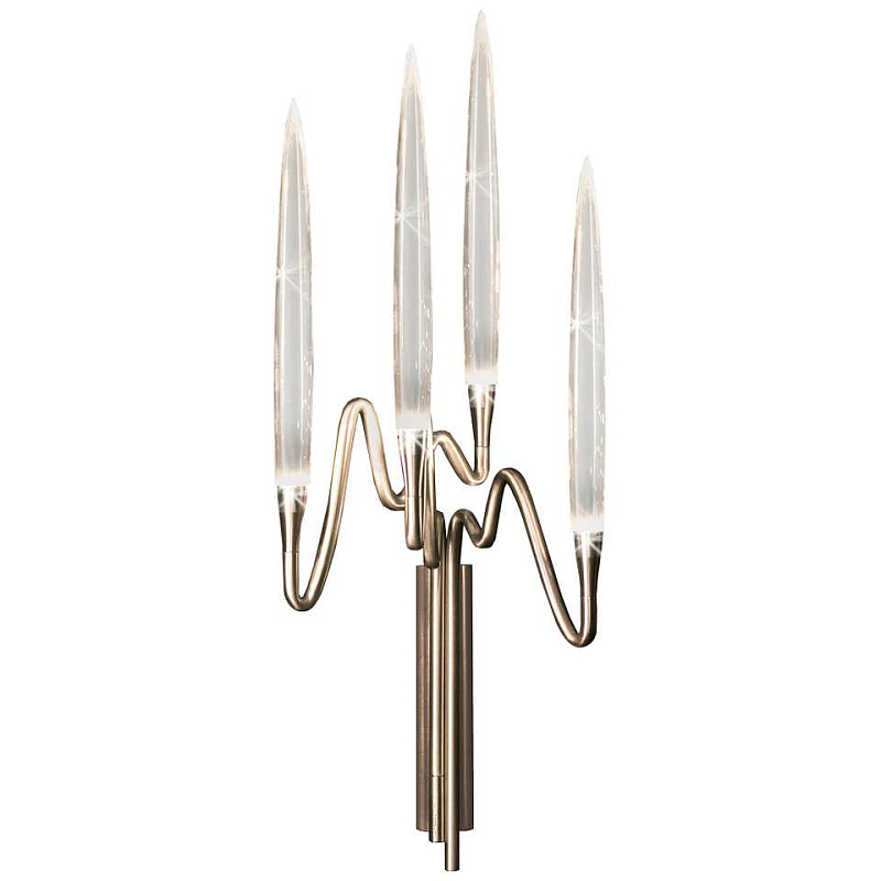 Бра Golden candle 3 Wall Sconce 4 лампы Прозрачный Золотой Бра Golden candle 3 Wall Sconce 4 лампы Прозрачный Золотой в Саратове | Loft Concept