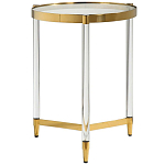 Золотой приставной столик с круглой стеклянной столешницей Weightless Table варинант исполнения - 1 | Loft Concept в Саратове