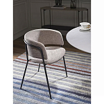 Стул полукруглый с каркасом из металла и мягким сиденьем и спинкой Soft Chenille варинант исполнения - 6 | Loft Concept в Саратове