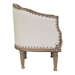 Кресло низкое с мягкой обивкой из льна на 4-х деревянных ножках Emile Armchair beige варинант исполнения - 1 | Loft Concept в Саратове