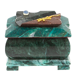 Шкатулка прямоугольная с зеркалом из натурального камня змеевик Stone Casket варинант исполнения - 2 | Loft Concept в Саратове