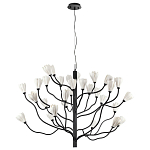 Люстра подвесная черного цвета с ветвями и белыми фарфоровыми цветами Floralis варинант исполнения - 10 | Loft Concept в Саратове