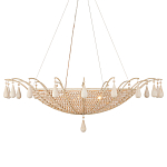 Люстра из деревянных бусин с подвесками в виде капель Wooden Beads варинант исполнения - 5 | Loft Concept в Саратове