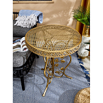 Столик приставной золотистый с орнаментом на столешнице Tanzania варинант исполнения - 5 | Loft Concept в Саратове