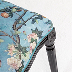 Стул из массива бука бирюзовый с изображением птиц в саду Turquoise Chinoiserie Bird Chair варинант исполнения - 4 | Loft Concept в Саратове